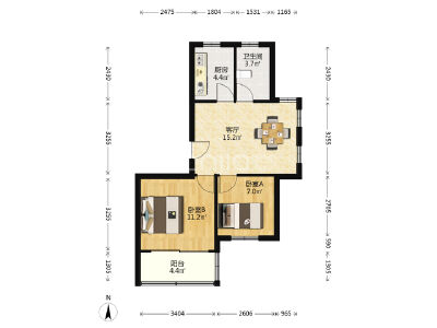 特价房爱菊，望春地铁望春佳苑，2室2厅1卫，70.00㎡，精装，售价175.00万