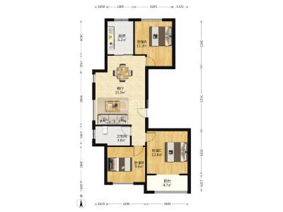 维科馨院西区，3室2厅1卫，91.68㎡，精装，售价230万