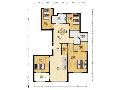 维科馨院西区，4室2厅2卫，127.57㎡，精装，售价278万