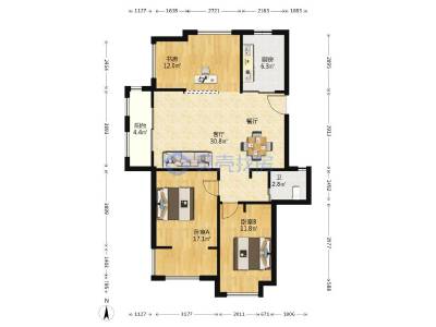 维科馨院西区，3室2厅1卫，108.57㎡，精装，售价298万