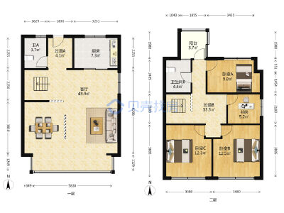 绿地观堂花苑，4室2厅2卫，172㎡，普装，售价339万
