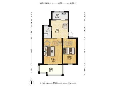 薛家新家园，2室1厅1卫，53.00㎡，普装，租金1800.00元/月