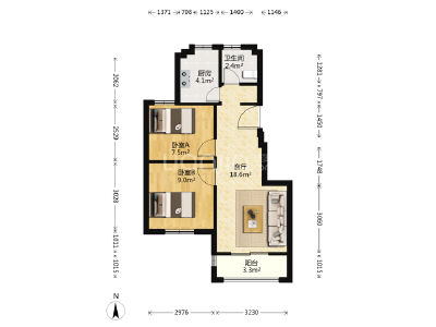 望童北苑二期，2室1厅1卫，75㎡，毛坯，售价240万