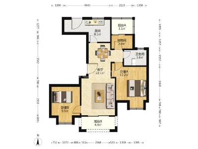 春馨雅居，3室2厅1卫，106.11㎡，毛坯，售价290万