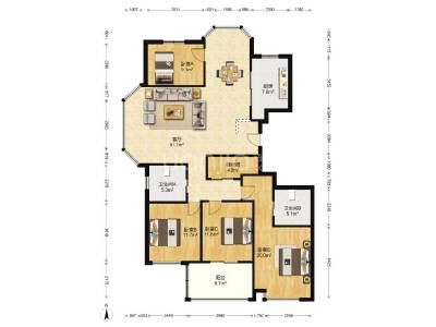 盛世华城，4室2厅2卫，177㎡，精装，售价420万