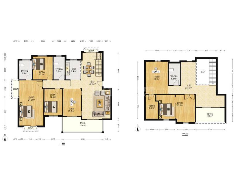 盛世华城，5室2厅1卫，201㎡，精装，售价399万 二手房