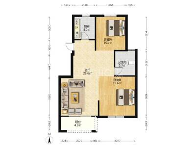 芦园北区2-2 92平方155万毛坯特价