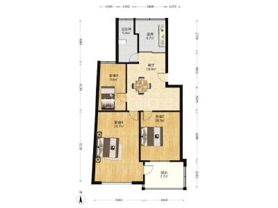 桥弄新村，3室2厅1卫，96㎡，简装，租金1850元/月