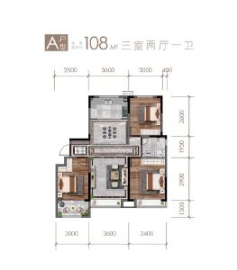 108三室两厅一卫户型